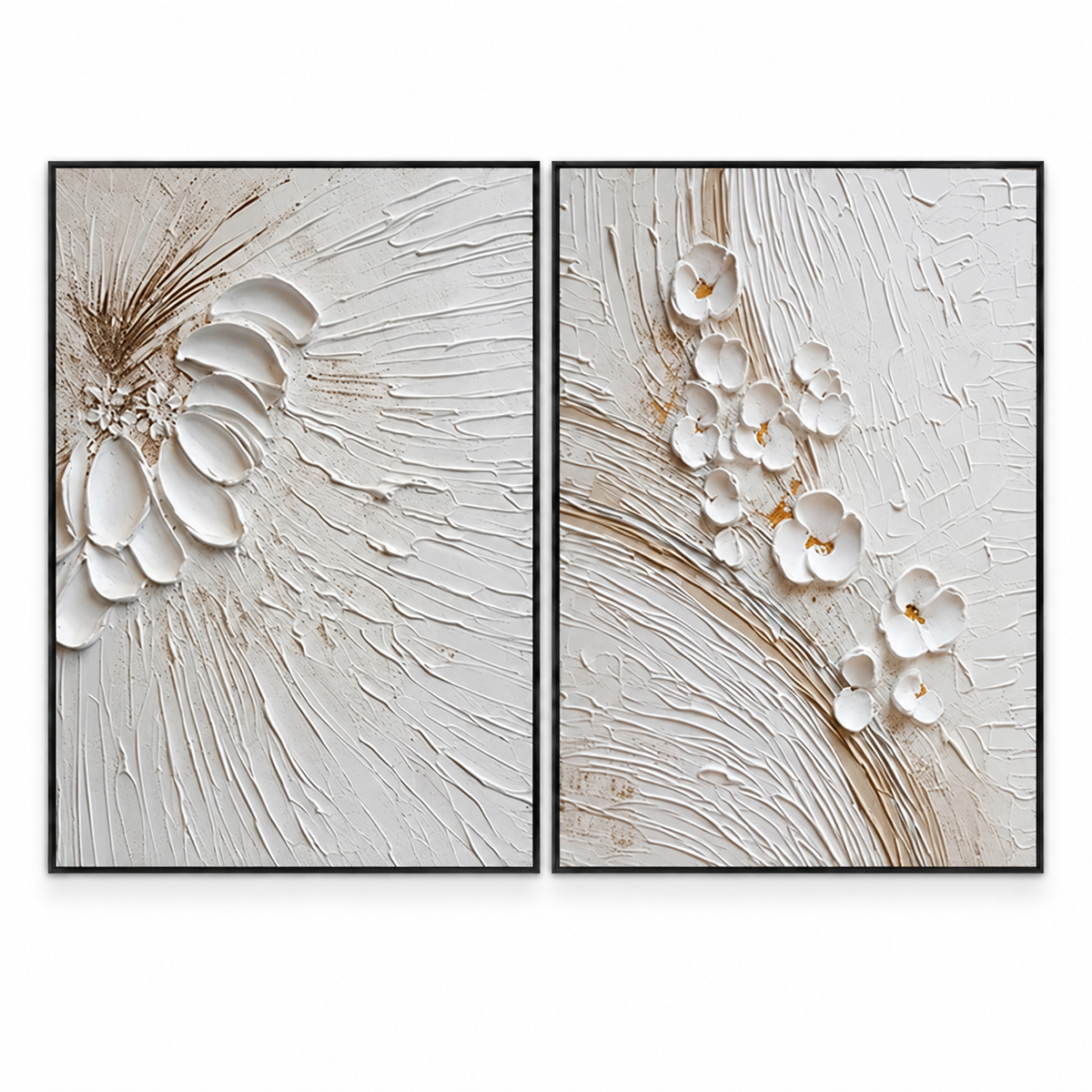 Textured Floral Relief | Ivory in Bloom