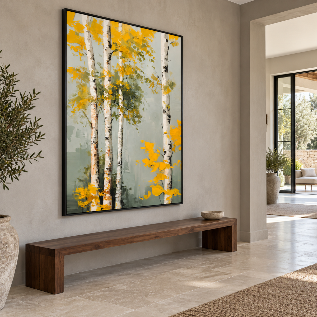 Impressionist Landscape Art | Autumn Birch Trees