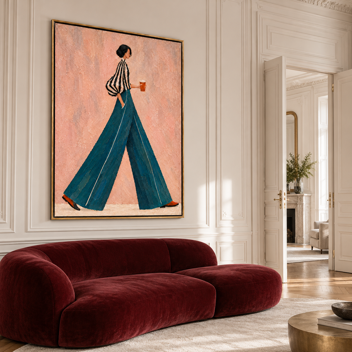Minimalist Figurative Art | Teal Stride