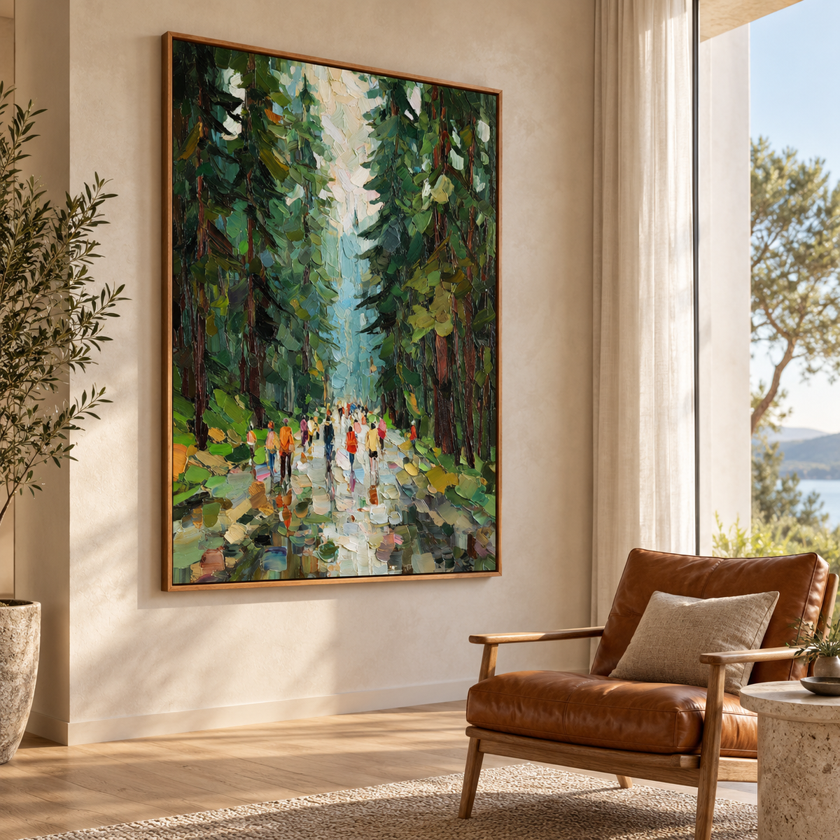 Impressionism Art | A Walk Beneath the Evergreens