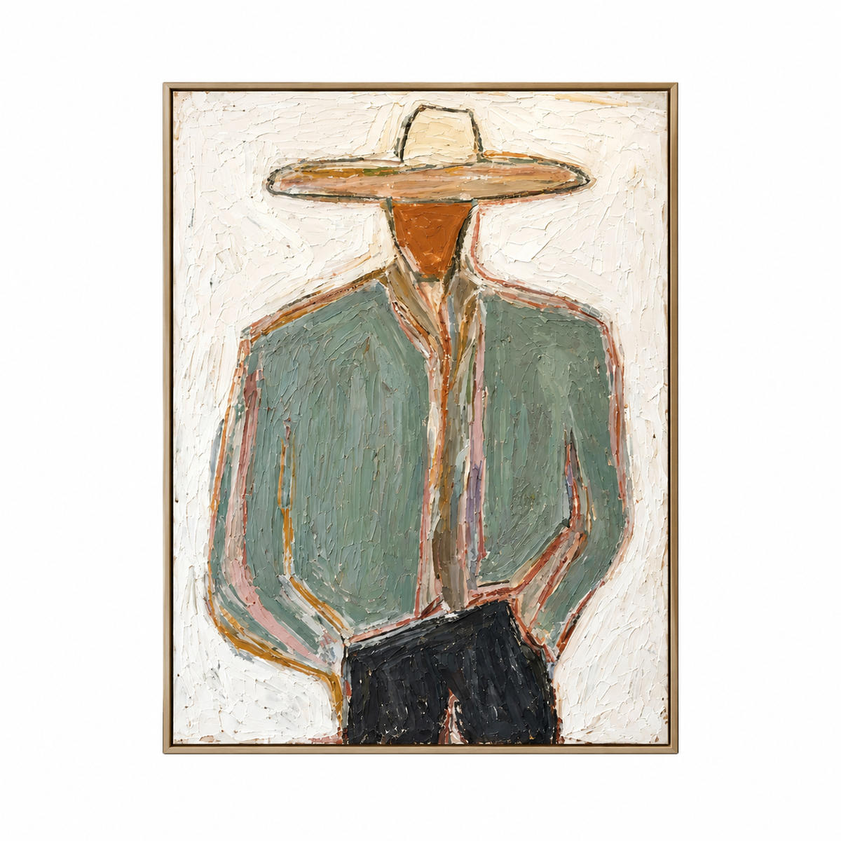 Vintage Americana Art | Minimal Cowboy Figure
