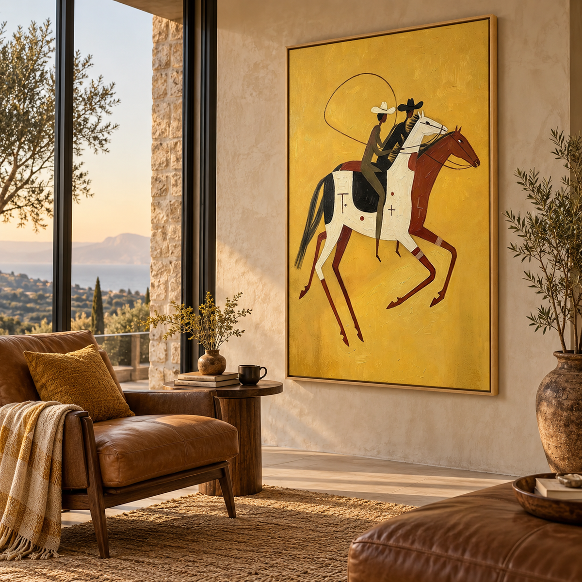 Flat-Toned Lasso Rider Wall Art