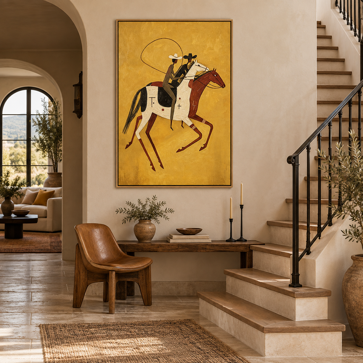 Flat-Toned Lasso Rider Wall Art