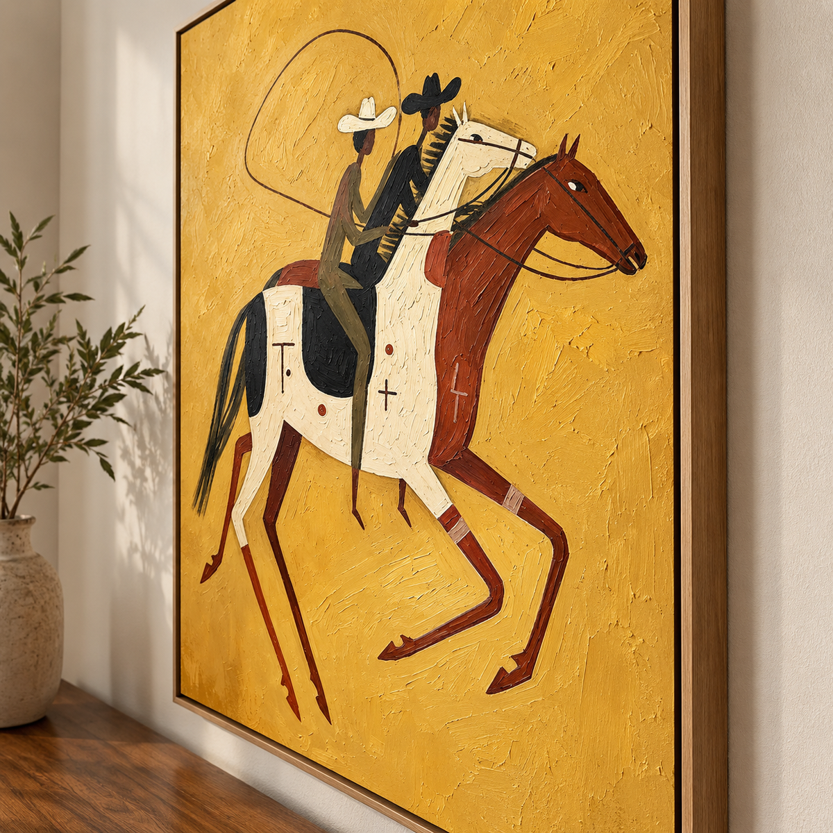 Flat-Toned Lasso Rider Wall Art