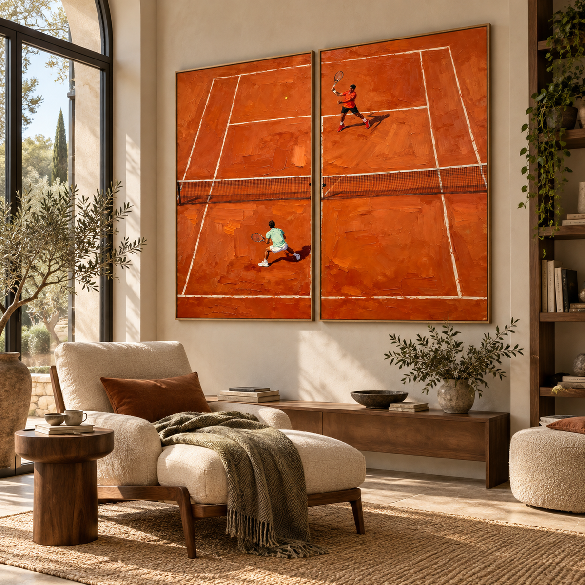 Contemporary Art | Clay Court Rally — Tennis Diptych