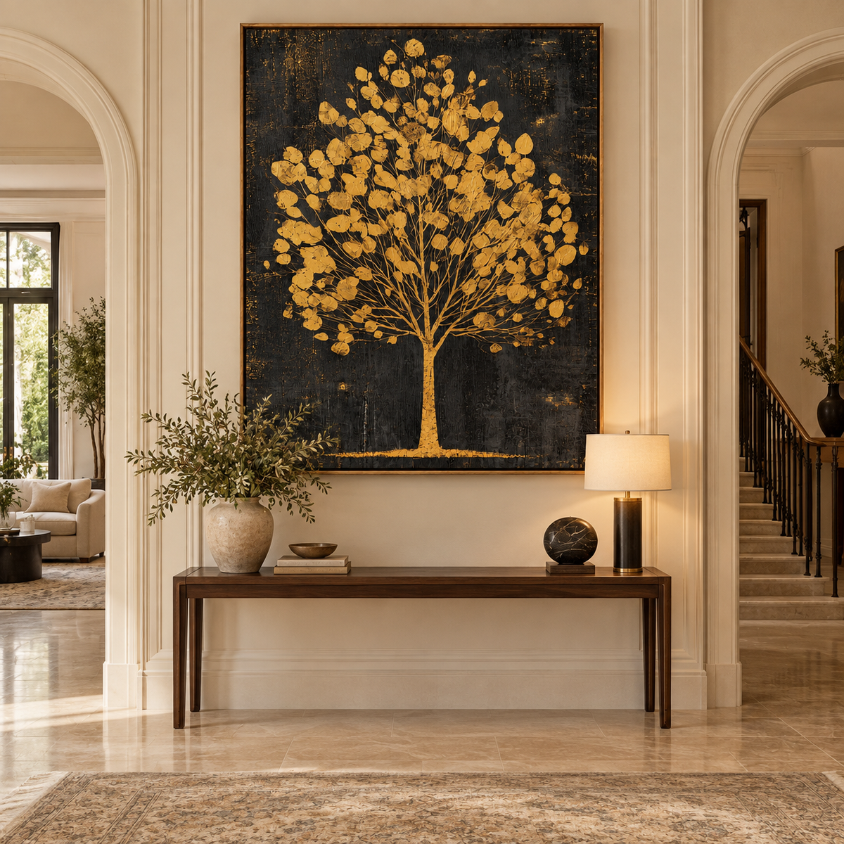 Black & Gold Art | Gilded Tree of Life