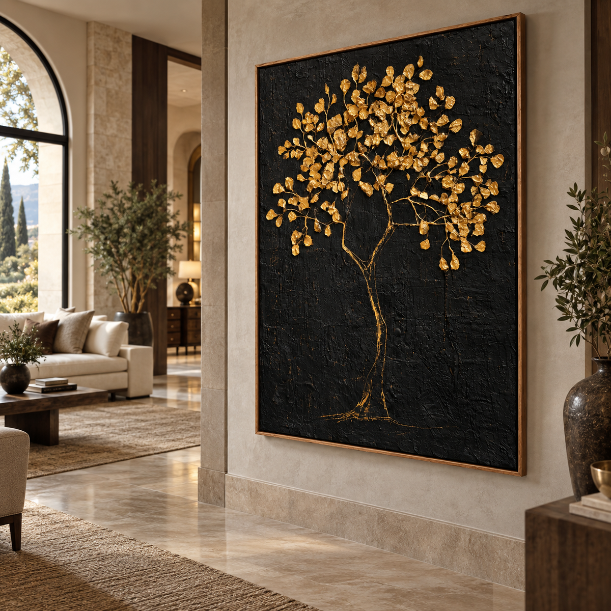 Black & Gold Art | Gilded Tree of Prosperity