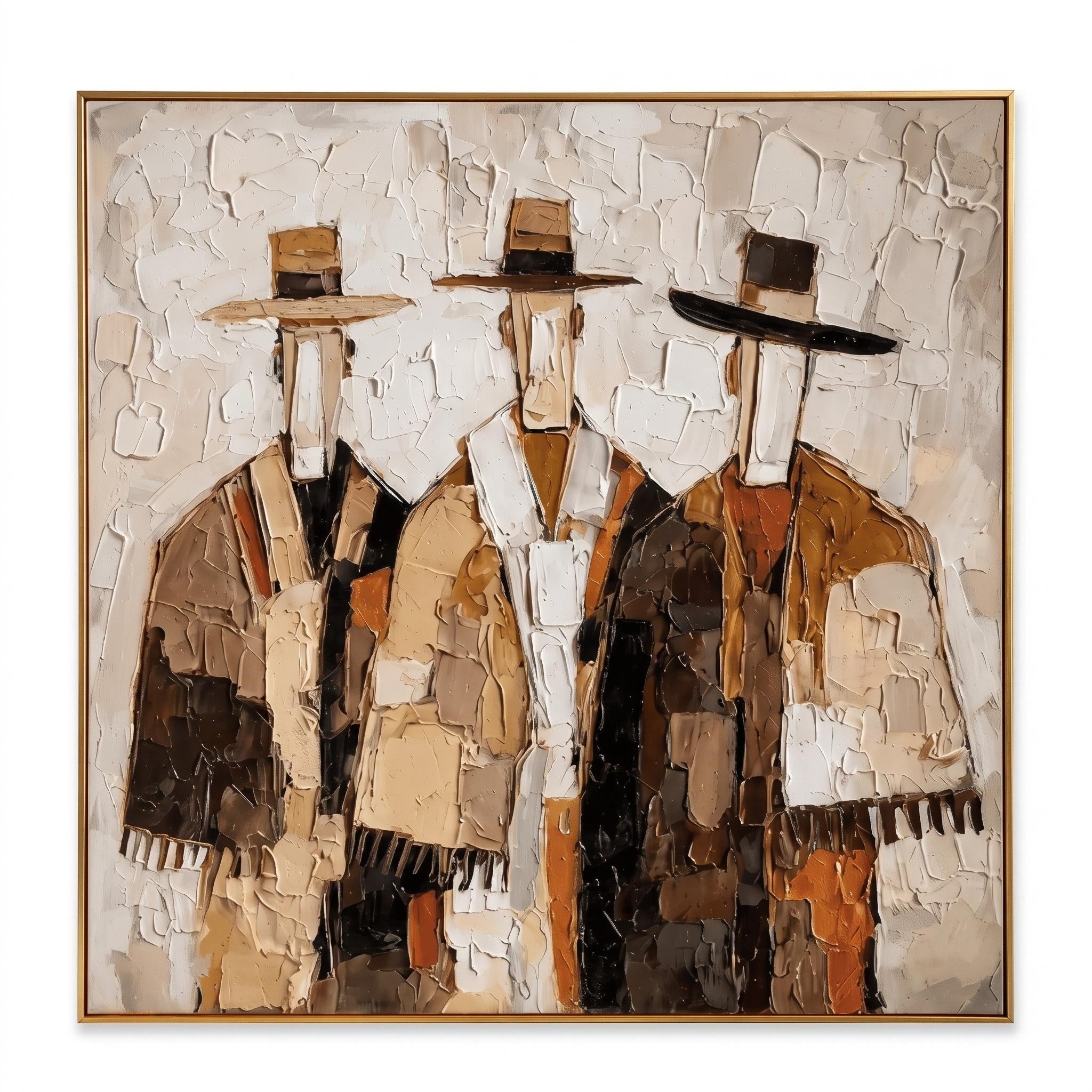 Gentlemen Trio - Textured Abstract Canvas Art