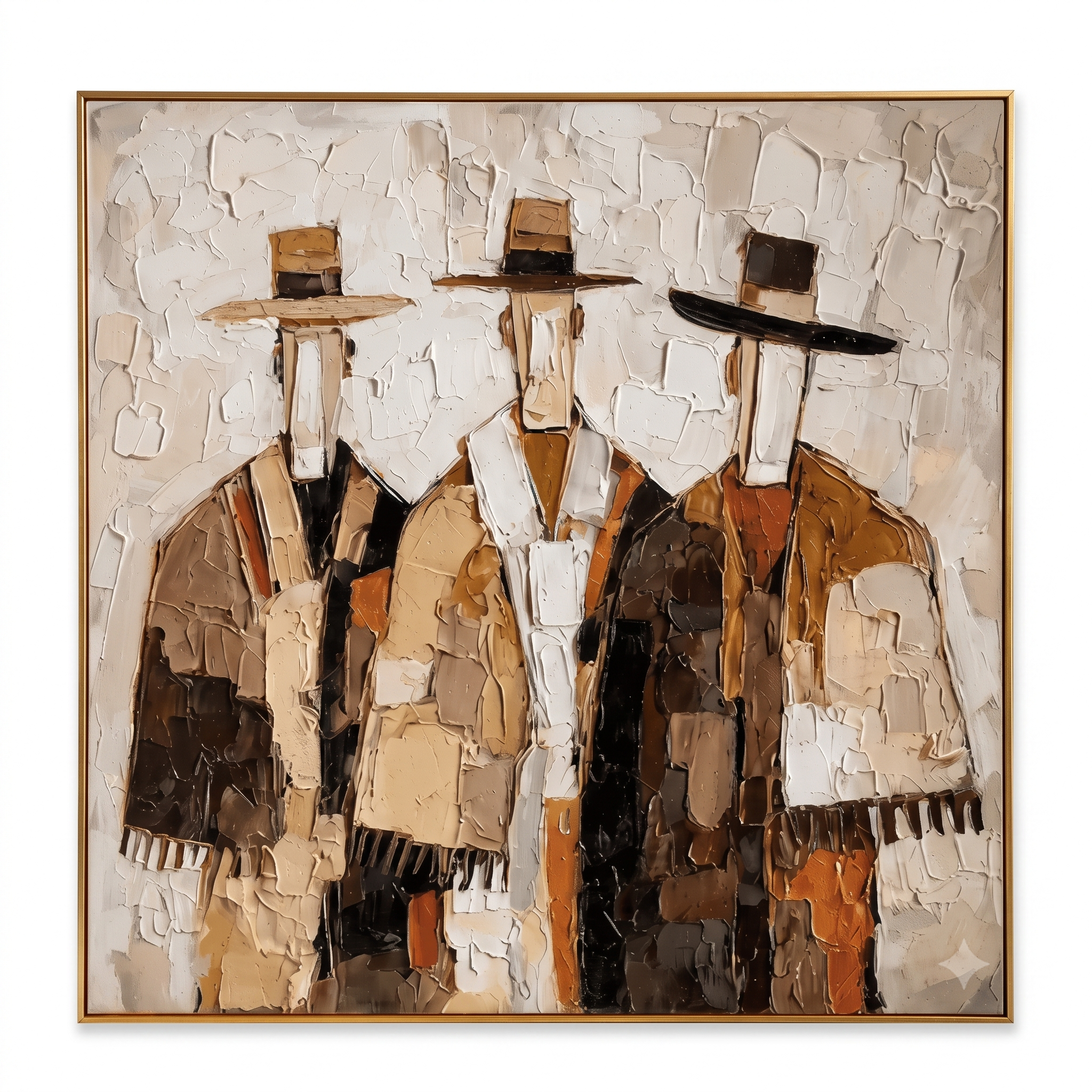 Gentlemen Trio - Textured Abstract Canvas Art