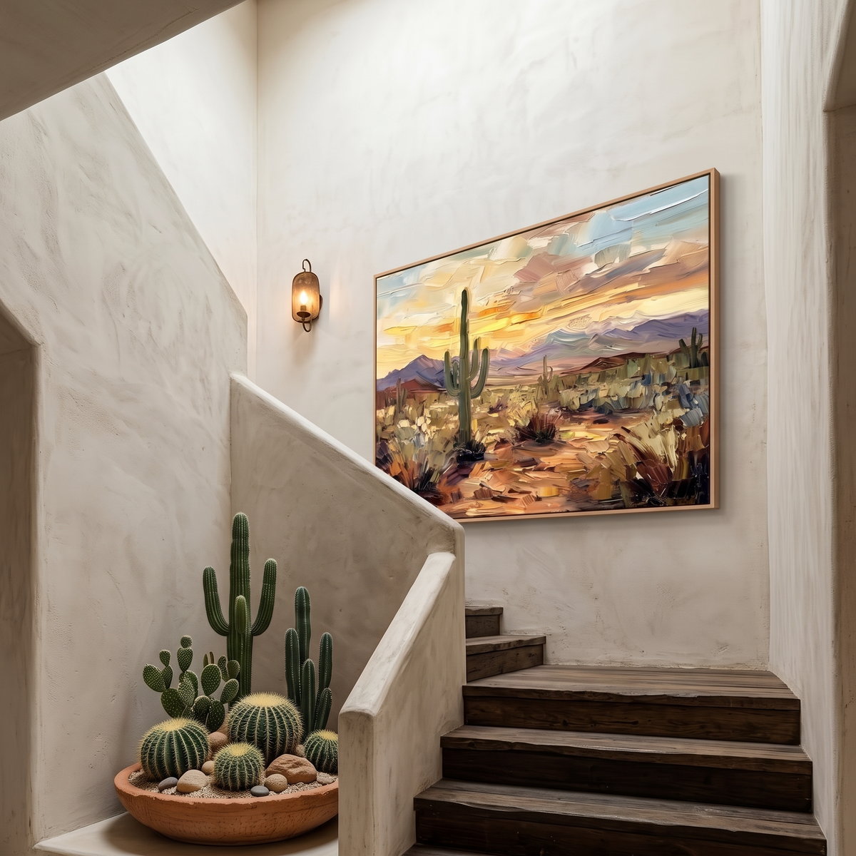 Desert Sunset Landscape Wall Art