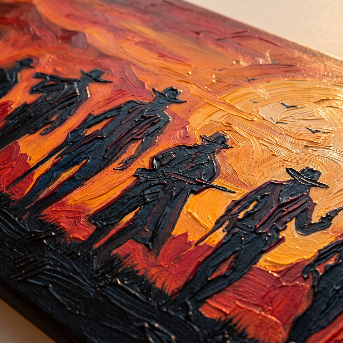 Western Cowboy Art | Wild Western Cowboy Sunset Oil Painting