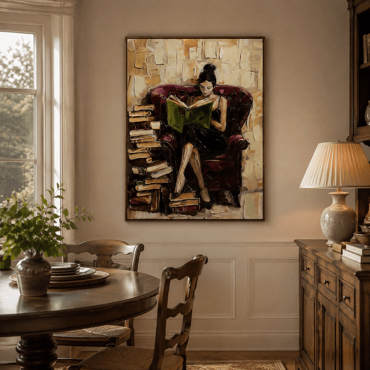 Impressionist Art | Burgundy Chair Read