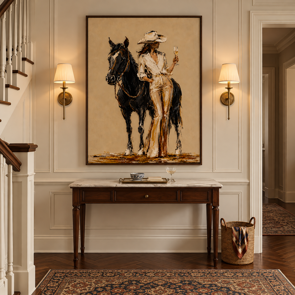 Vintage Americana Art | Champagne on the Range