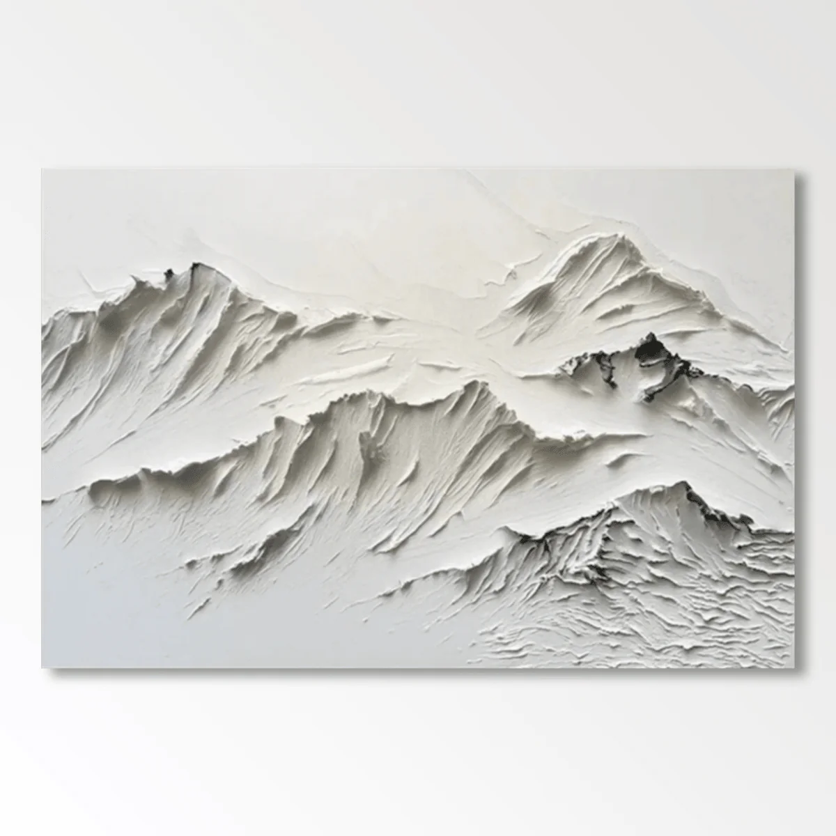 Textured White Peak Relief Art