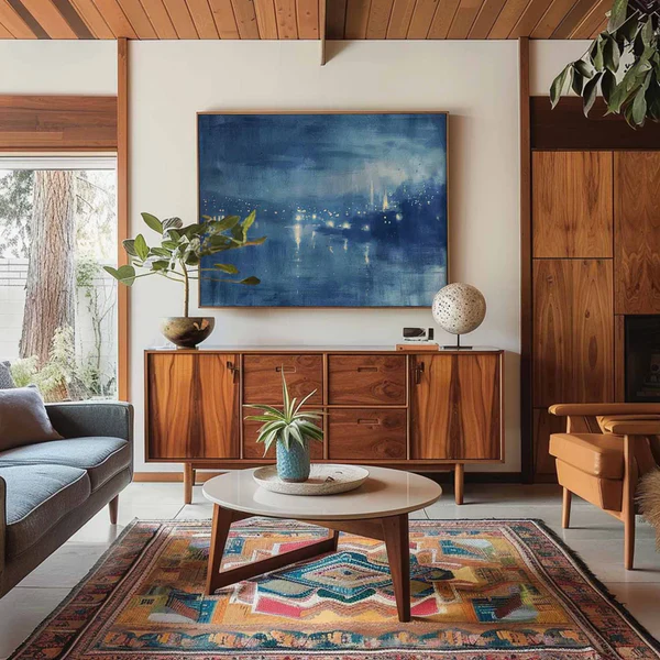 Textured Blue Water Reflection Wall Art