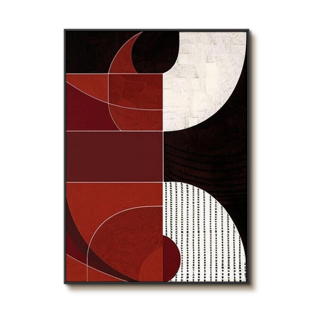 Red and Black Composition in Abstract Form