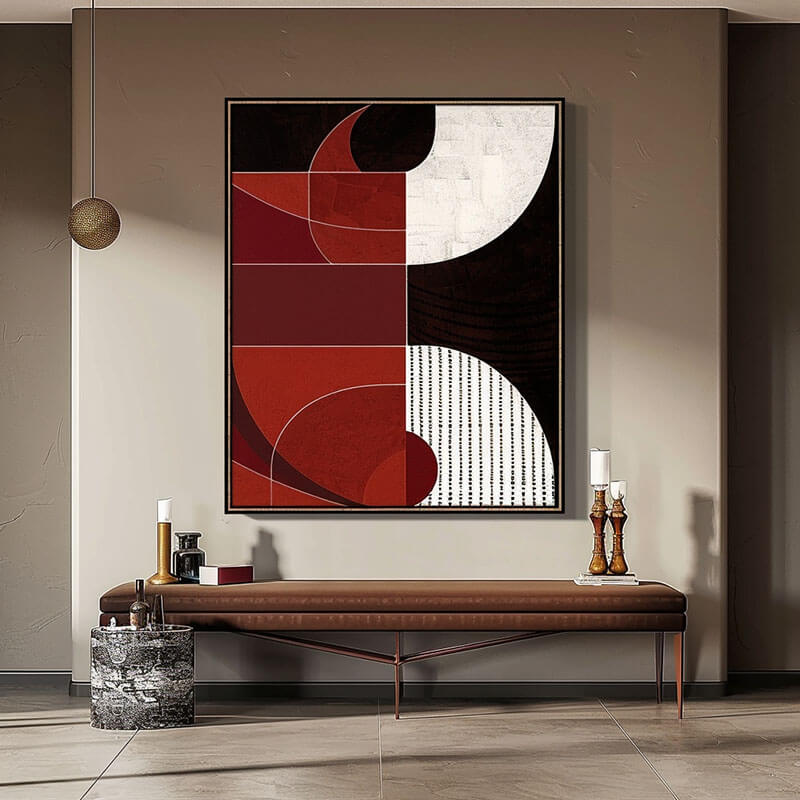 Red and Black Composition in Abstract Form