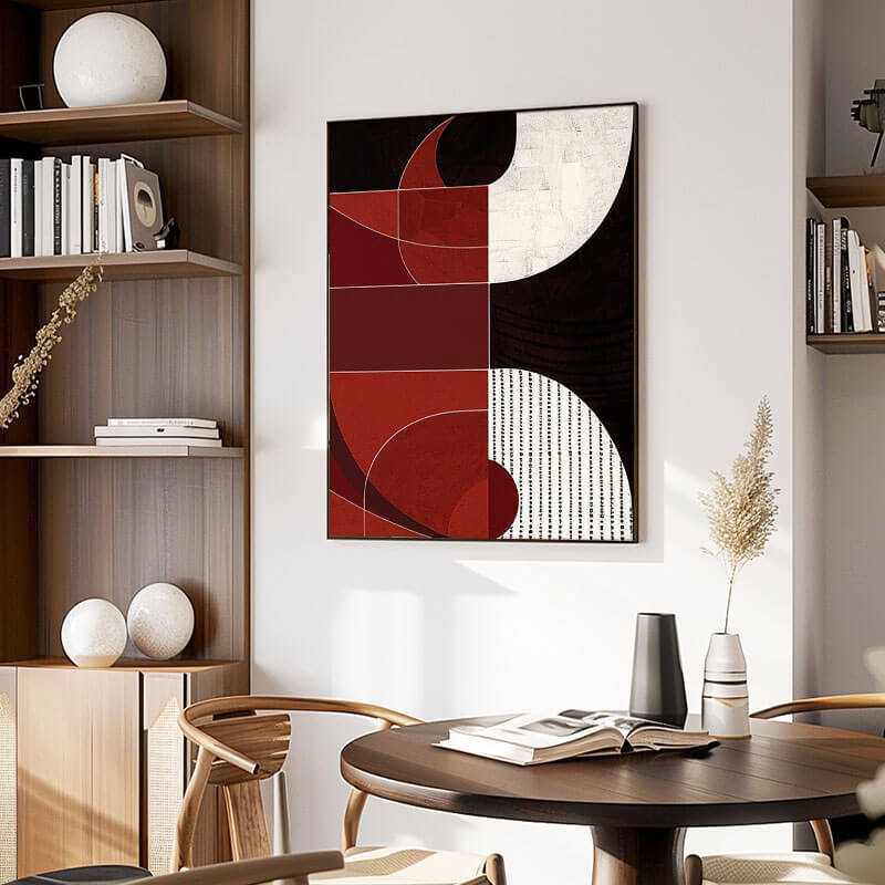 Red and Black Composition in Abstract Form