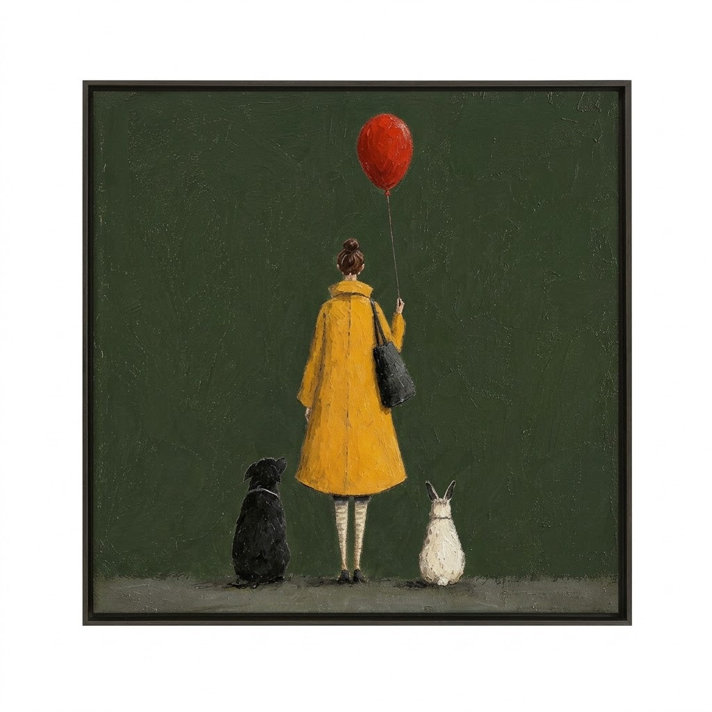 Contemporary Art | Red Balloon and Animal Friends