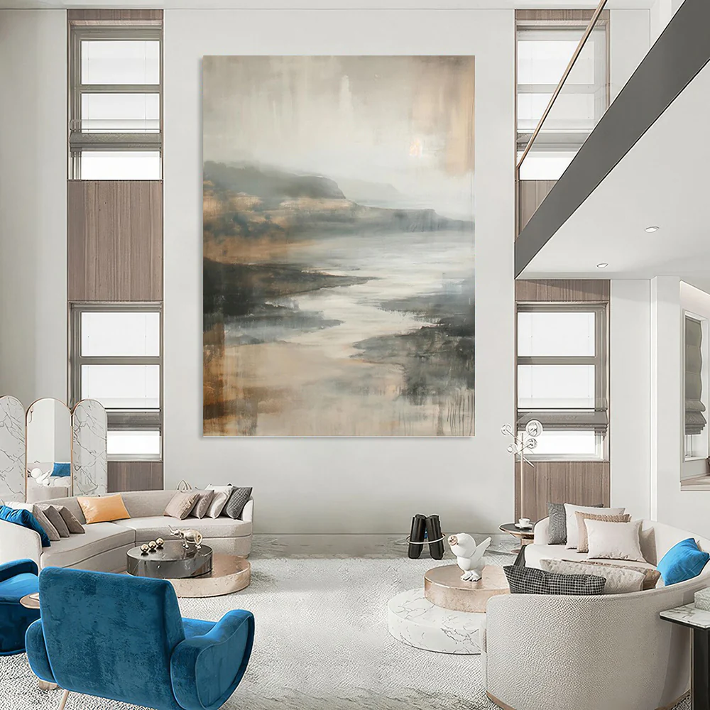 Misty Coastal Landscape Wall Art