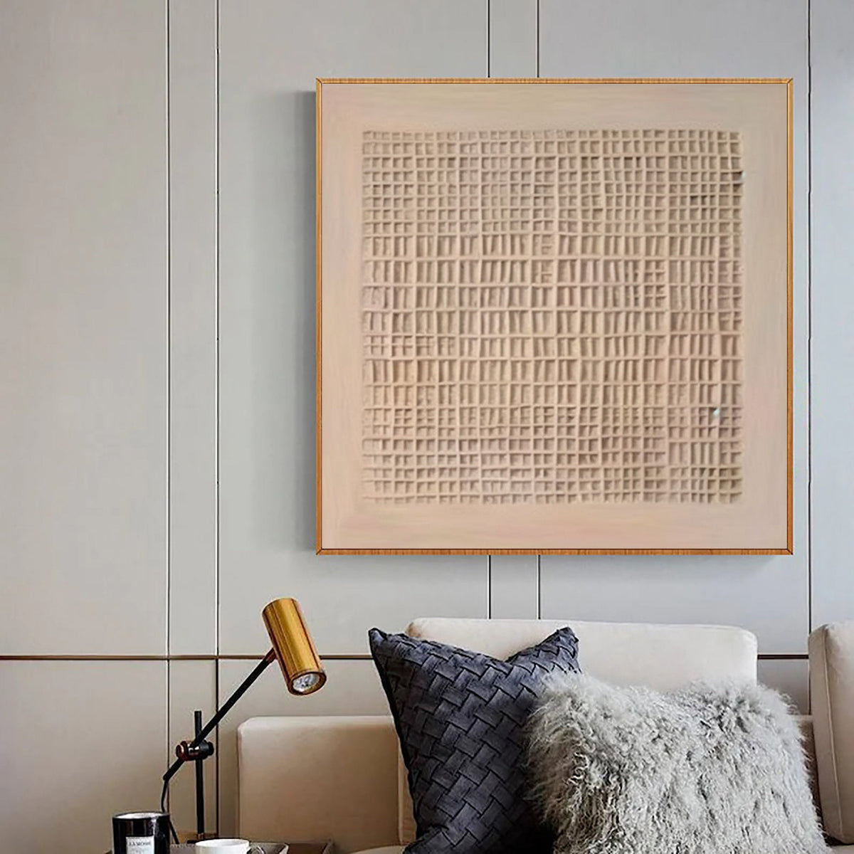 Minimalist Textured Neutral Wall Art – Abstract Geometric Canvas