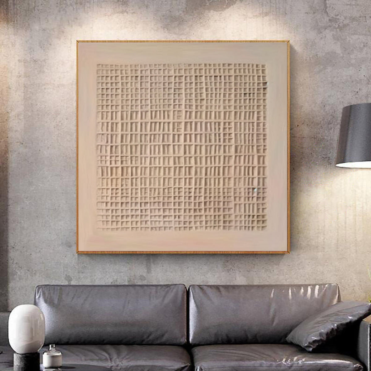 Minimalist Textured Neutral Wall Art – Abstract Geometric Canvas