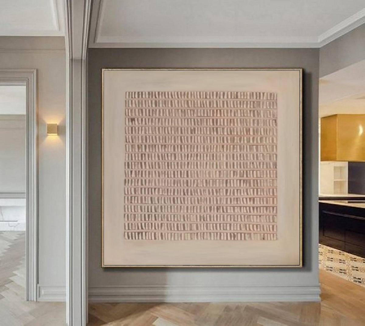 Minimalist Textured Neutral Wall Art – Abstract Geometric Canvas