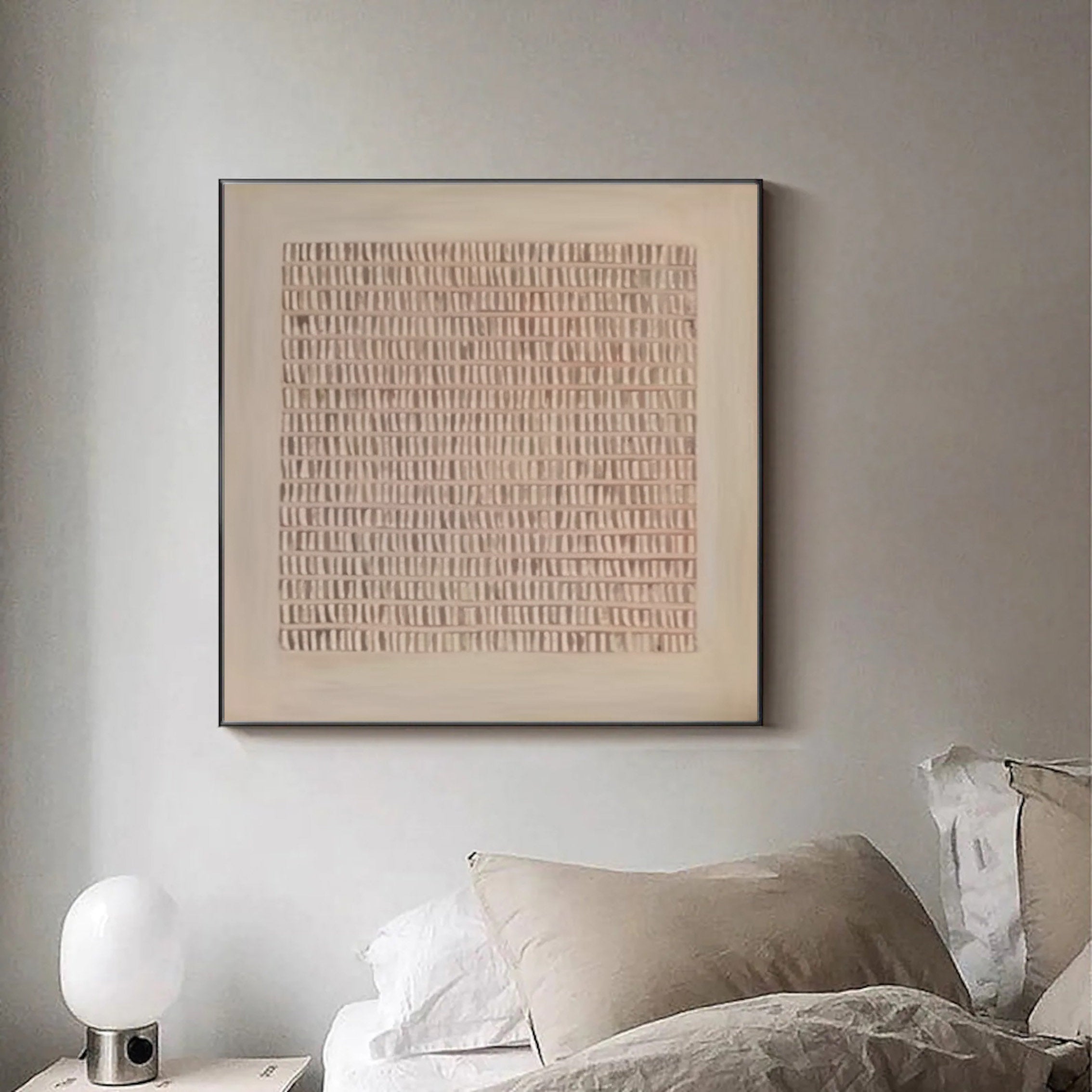 Minimalist Textured Neutral Wall Art – Abstract Geometric Canvas