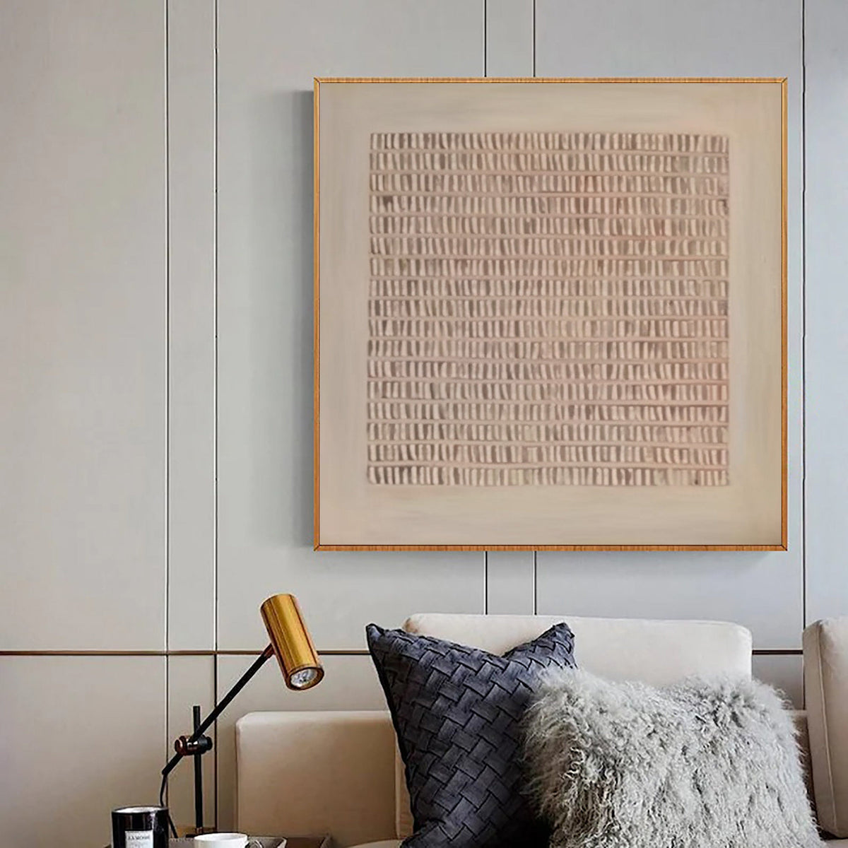 Minimalist Textured Neutral Wall Art – Abstract Geometric Canvas