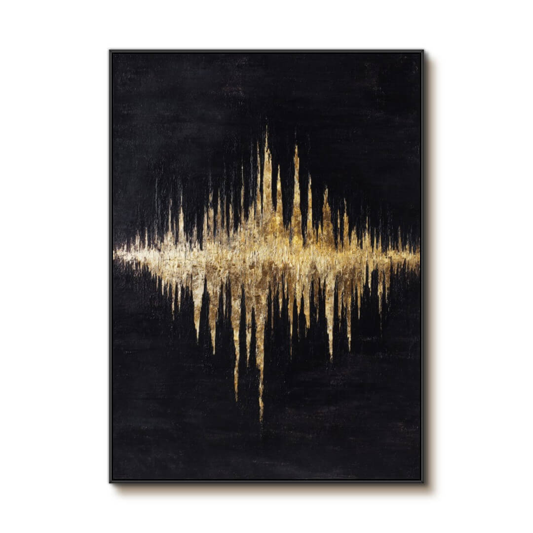 Molten Gilded City - Large Abstract Gold Leaf Wall Art