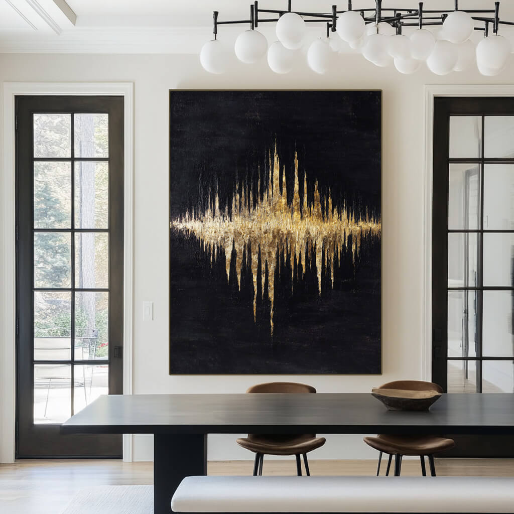 Molten Gilded City - Large Abstract Gold Leaf Wall Art