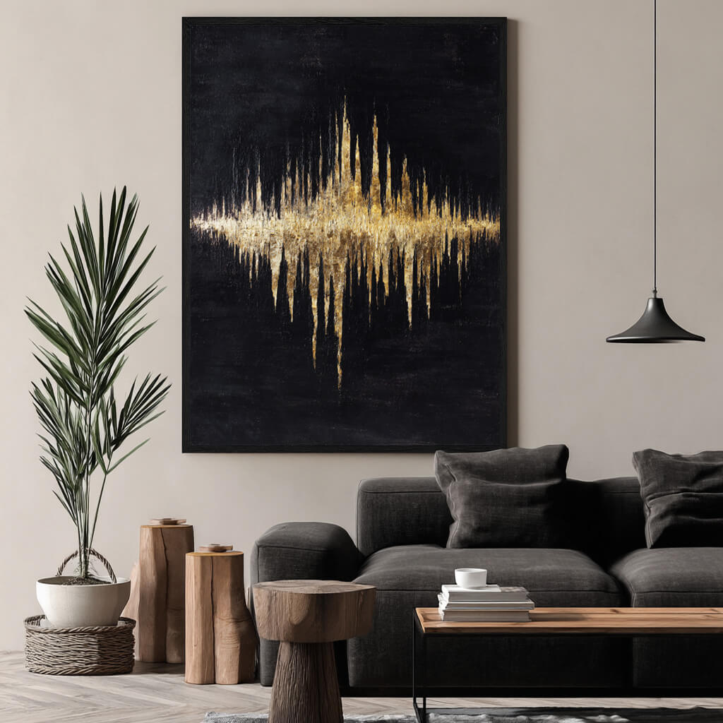 Molten Gilded City - Large Abstract Gold Leaf Wall Art