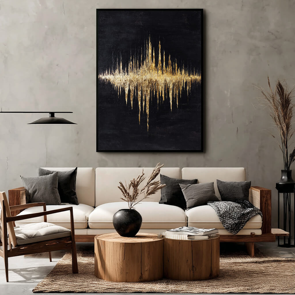 Molten Gilded City - Large Abstract Gold Leaf Wall Art