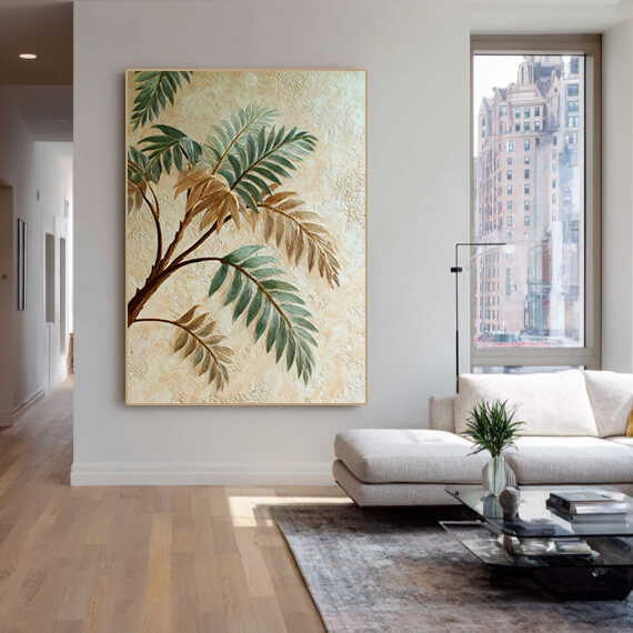 Narrative of Veins - Large Wabi Sabi Texture Tropical Palm Leaf Wall Art