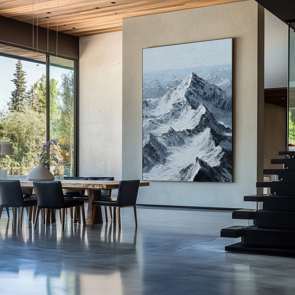Peak of Will - Large Modern Minimalist Snow Mountain Wall Art