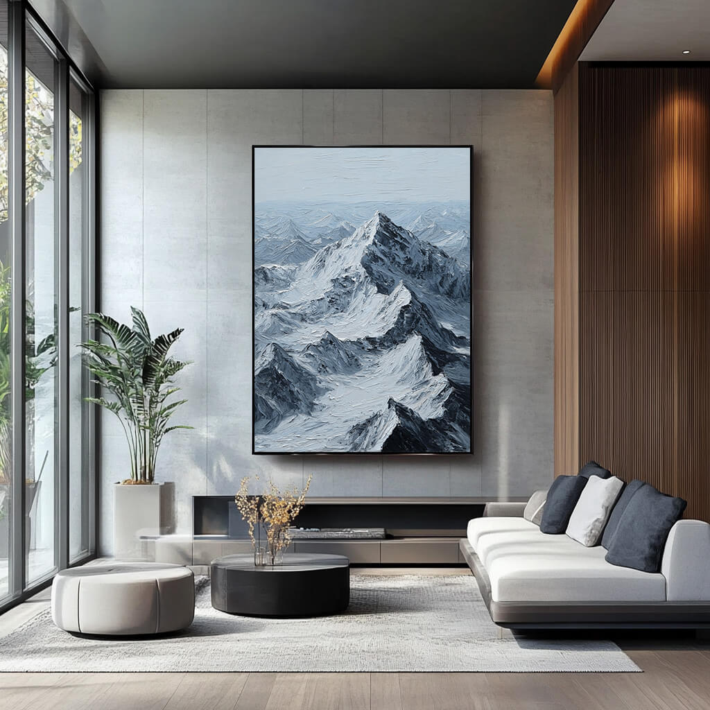 Peak of Will - Large Modern Minimalist Snow Mountain Wall Art