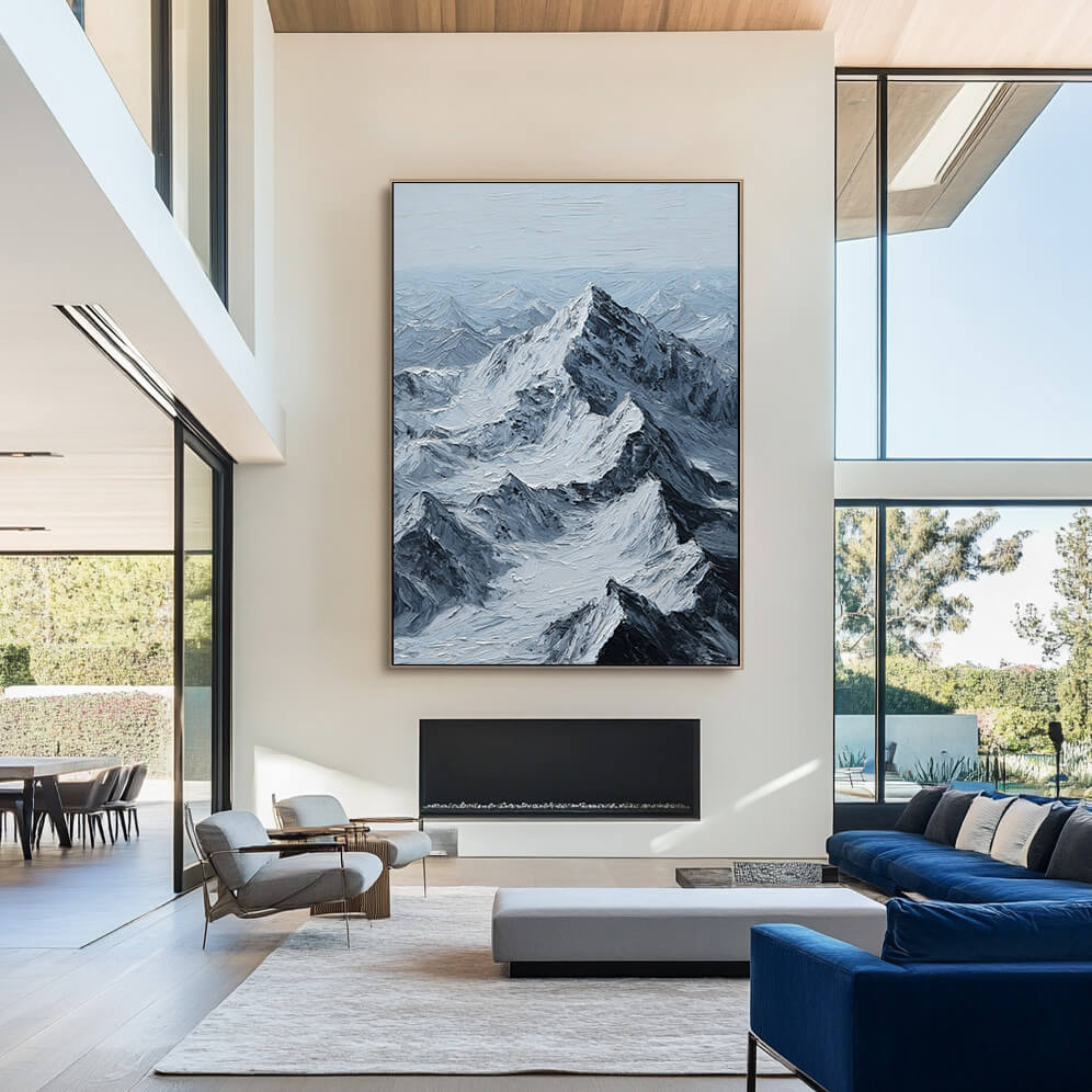 Peak of Will - Large Modern Minimalist Snow Mountain Wall Art