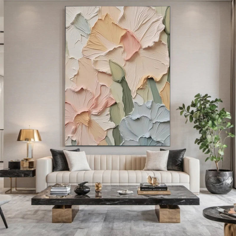 3D Textured Multicolor Petal Wall Art