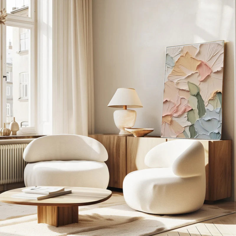 3D Textured Multicolor Petal Wall Art