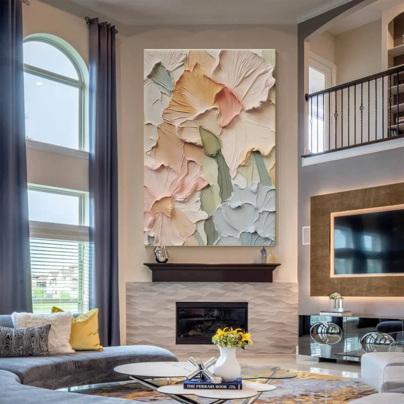 3D Textured Multicolor Petal Wall Art
