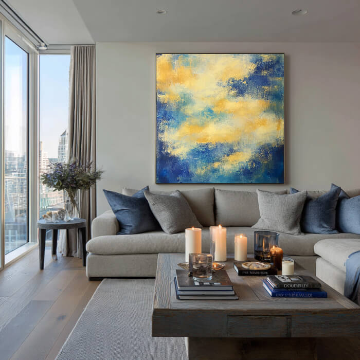 Poetry of the Cloud Realm - Large Modern Hand Painted Abstract Sky Wall Art