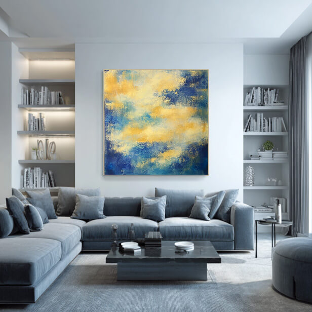 Poetry of the Cloud Realm - Large Modern Hand Painted Abstract Sky Wall Art