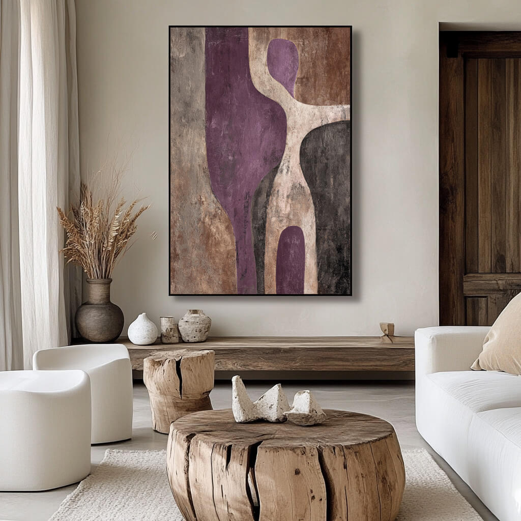 Purple Monsoon - Modern Abstract Textured Oil Painting