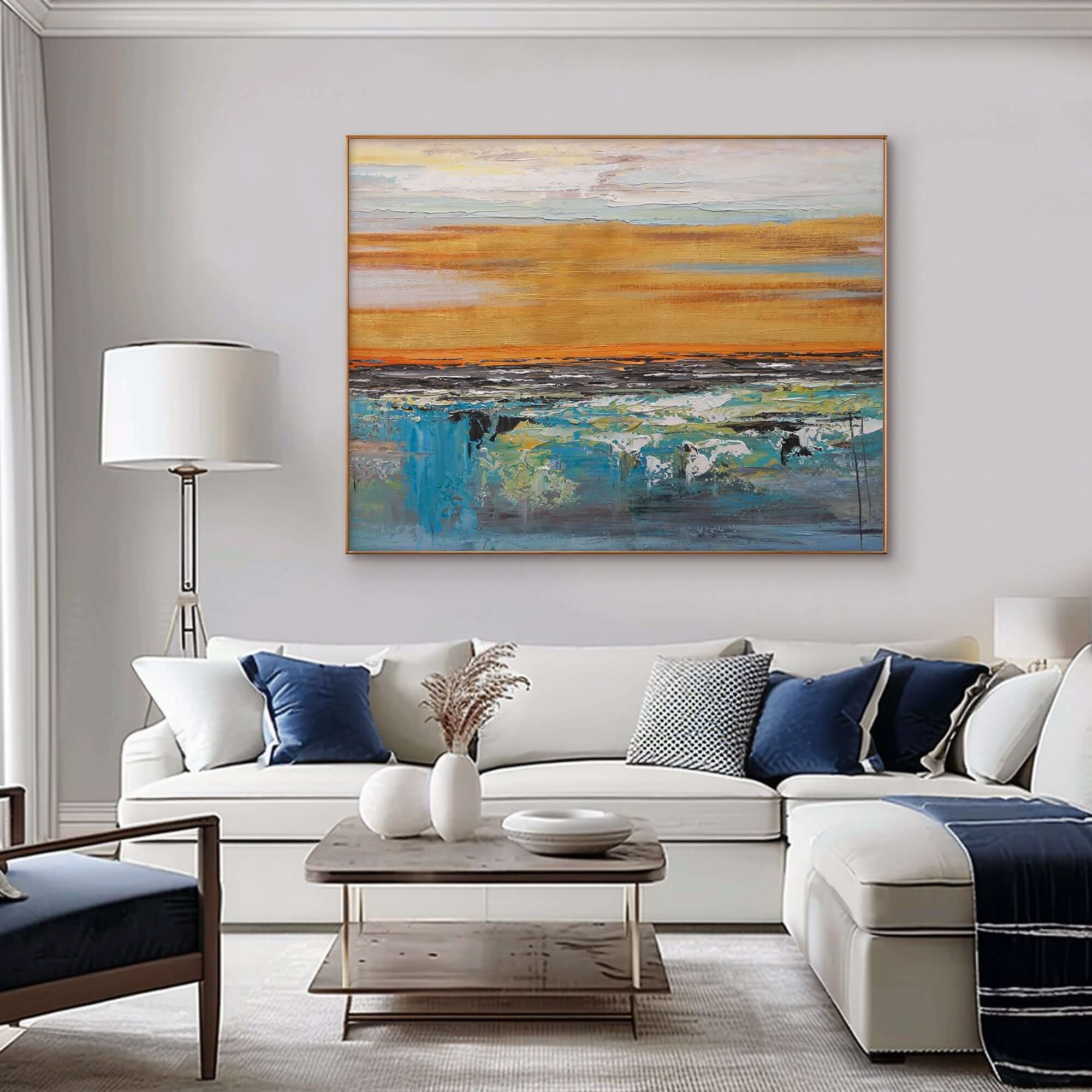 Rays of Life - Large Gold Abstract Wall Art