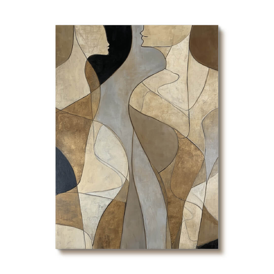 Reconstructed Intimacy - Large Modern Abstract Female Wall Art