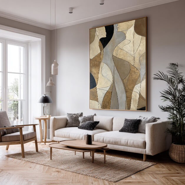 Reconstructed Intimacy - Large Modern Abstract Female Wall Art