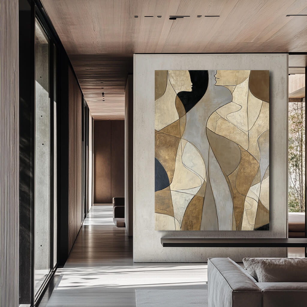 Reconstructed Intimacy - Large Modern Abstract Female Wall Art