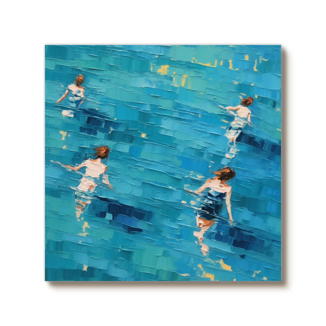 Shadows in the Azure - Large Modern Hand Painted Impasto Wall Art
