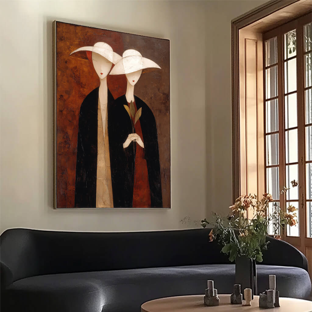 Shadows of Modigliani - Modern Abstract Figurative Wall Art