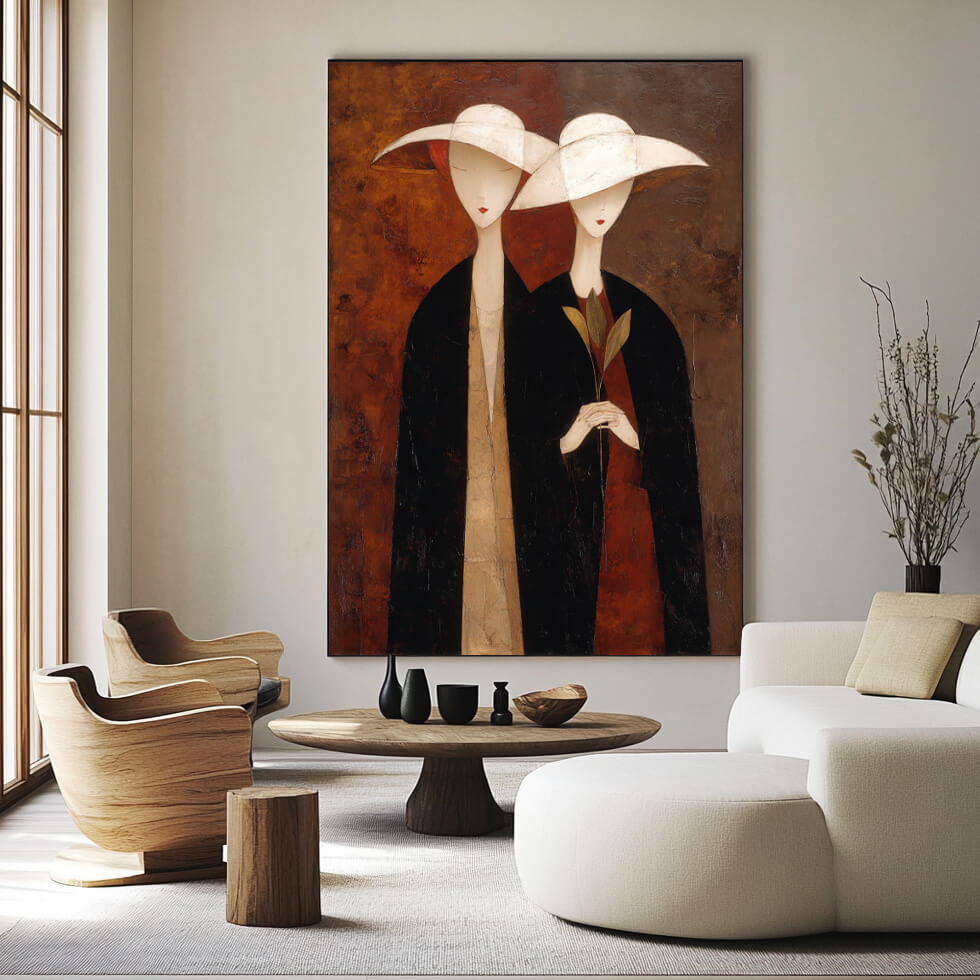Shadows of Modigliani - Modern Abstract Figurative Wall Art